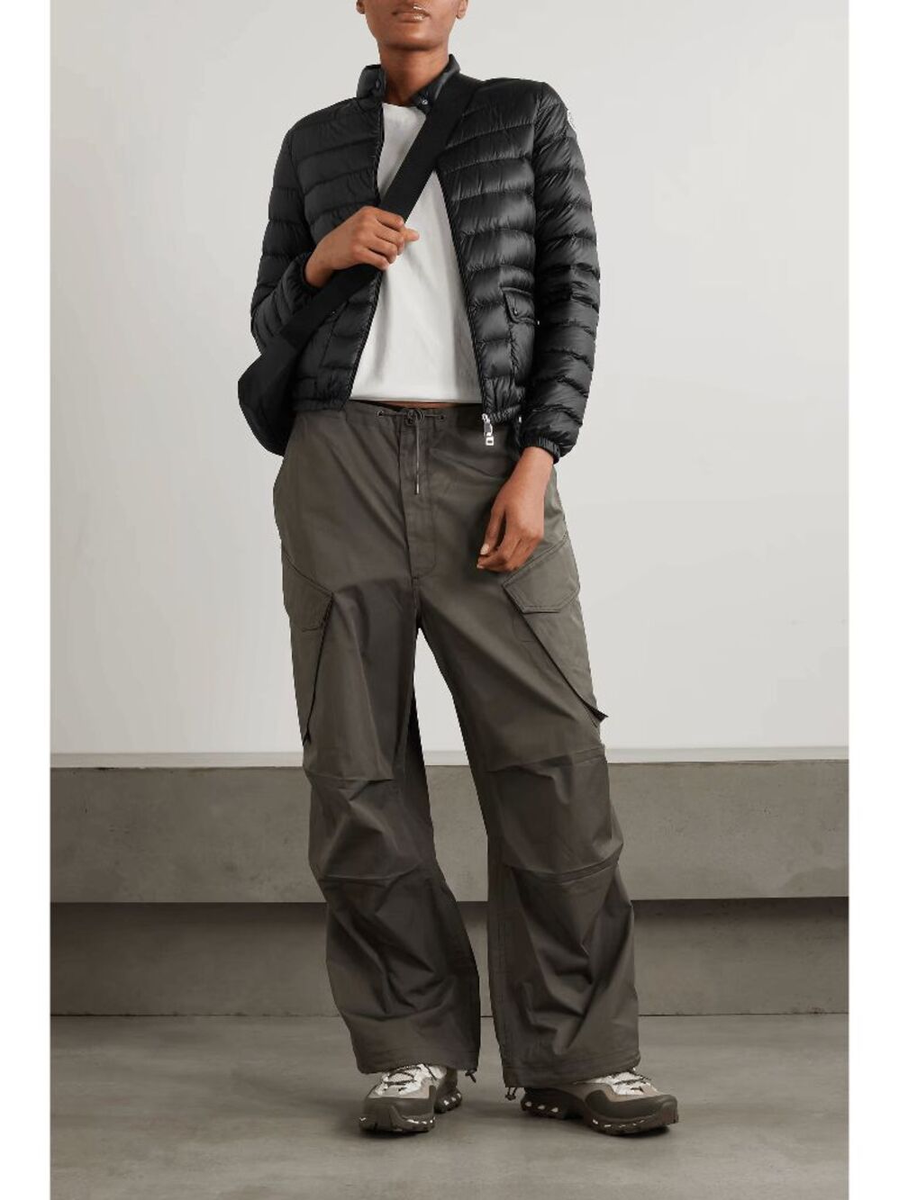 MONCLER Womens Lans quilted shell down jacket in Black Size 3 = Large $1090
